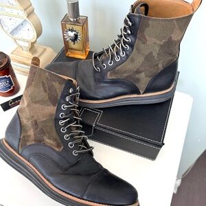 Cole Haan LunaGrand  Black & Forest Camo Men's Boots sz 9
